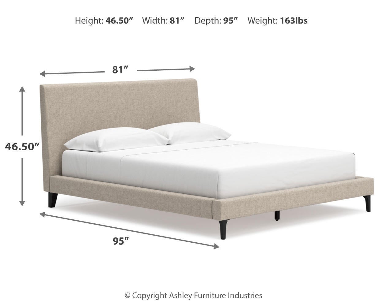 Cielden California  Upholstered Bed With Roll Slats, Dresser, Mirror And Nightstand