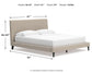 Cielden California  Upholstered Bed With Roll Slats, Dresser, Mirror And Nightstand