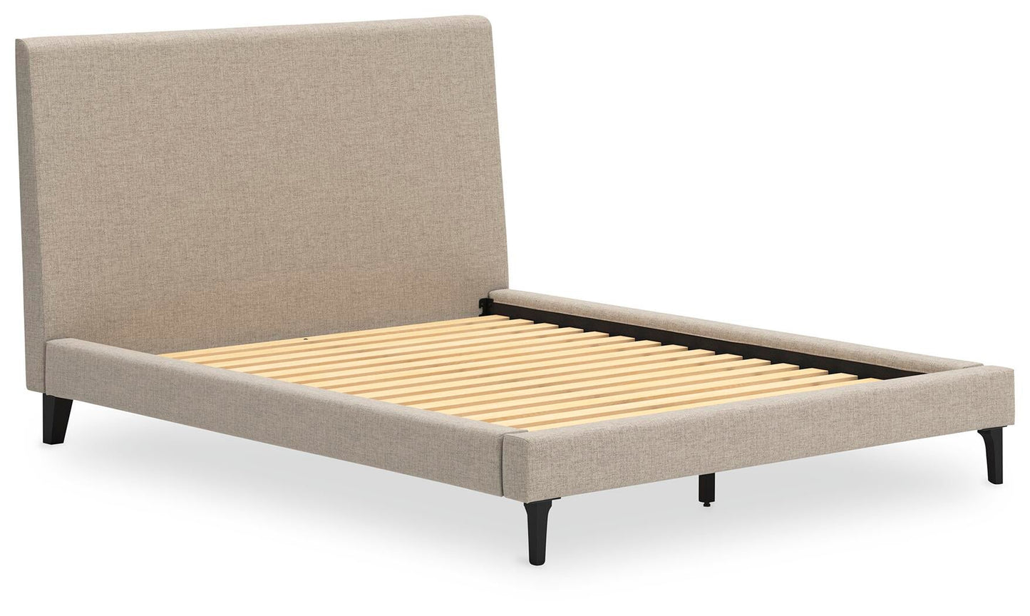 Cielden  Upholstered Bed With Roll Slats, Dresser, Mirror, Chest And Nightstand