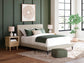 Cielden  Upholstered Bed With Roll Slats, Dresser, Mirror, Chest And Nightstand