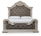 Bruchandi  Upholstered Panel Bed With Mirrored Dresser