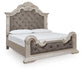 Bruchandi  Upholstered Panel Bed With Mirrored Dresser
