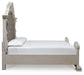Bruchandi  Upholstered Panel Bed With Mirrored Dresser