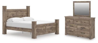Rusticott  Poster Bed, Dresser And Mirror