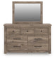 Rusticott  Poster Bed With Mirrored Dresser And Nightstand