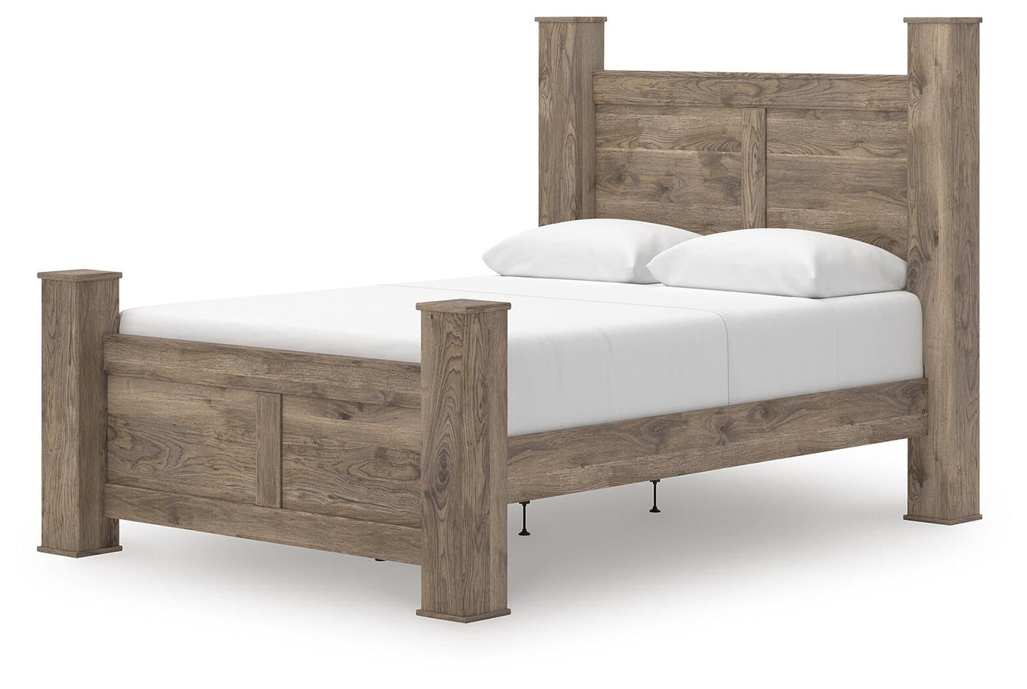 Rusticott  Poster Bed With Mirrored Dresser And Nightstand