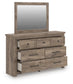 Rusticott  Poster Bed With Mirrored Dresser
