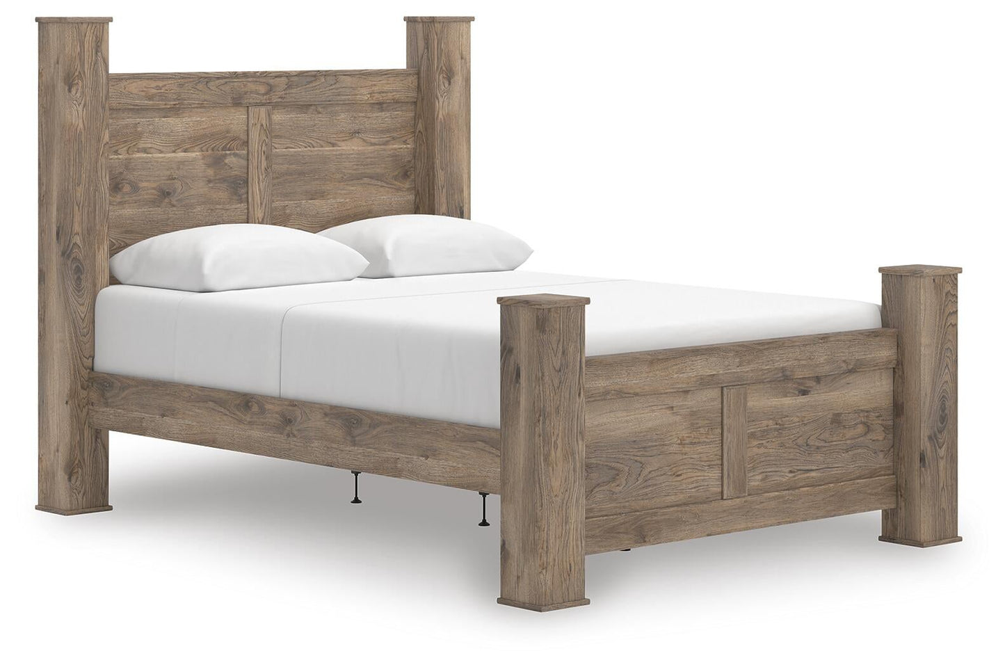 Rusticott  Poster Bed With Mirrored Dresser