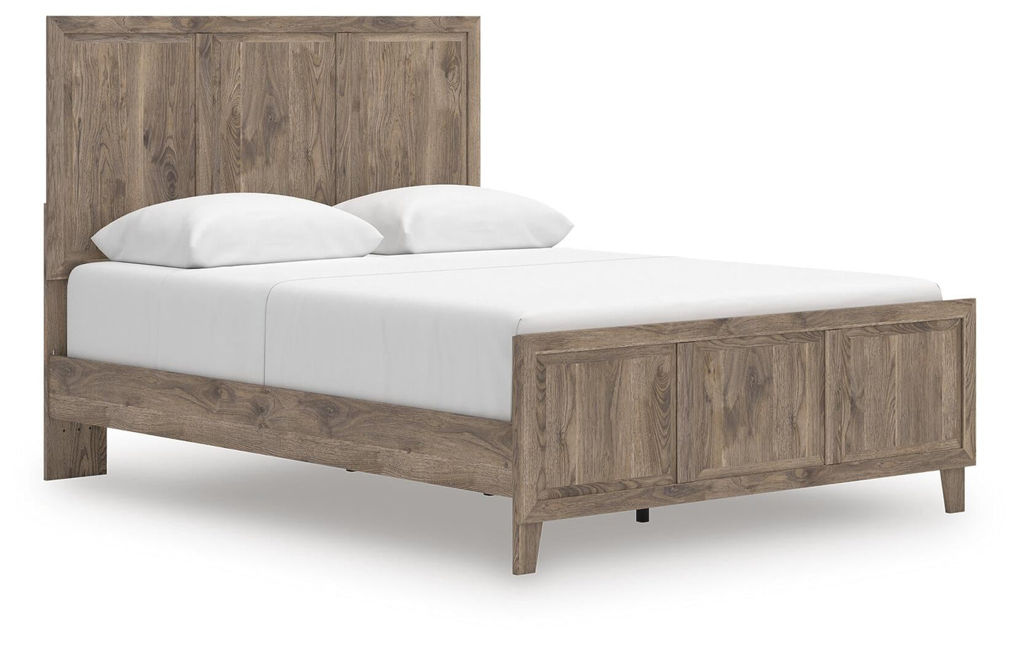 Rusticott  Panel Bed With Mirrored Dresser And Nightstand
