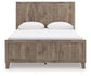 Rusticott  Panel Bed With Mirrored Dresser And Nightstand