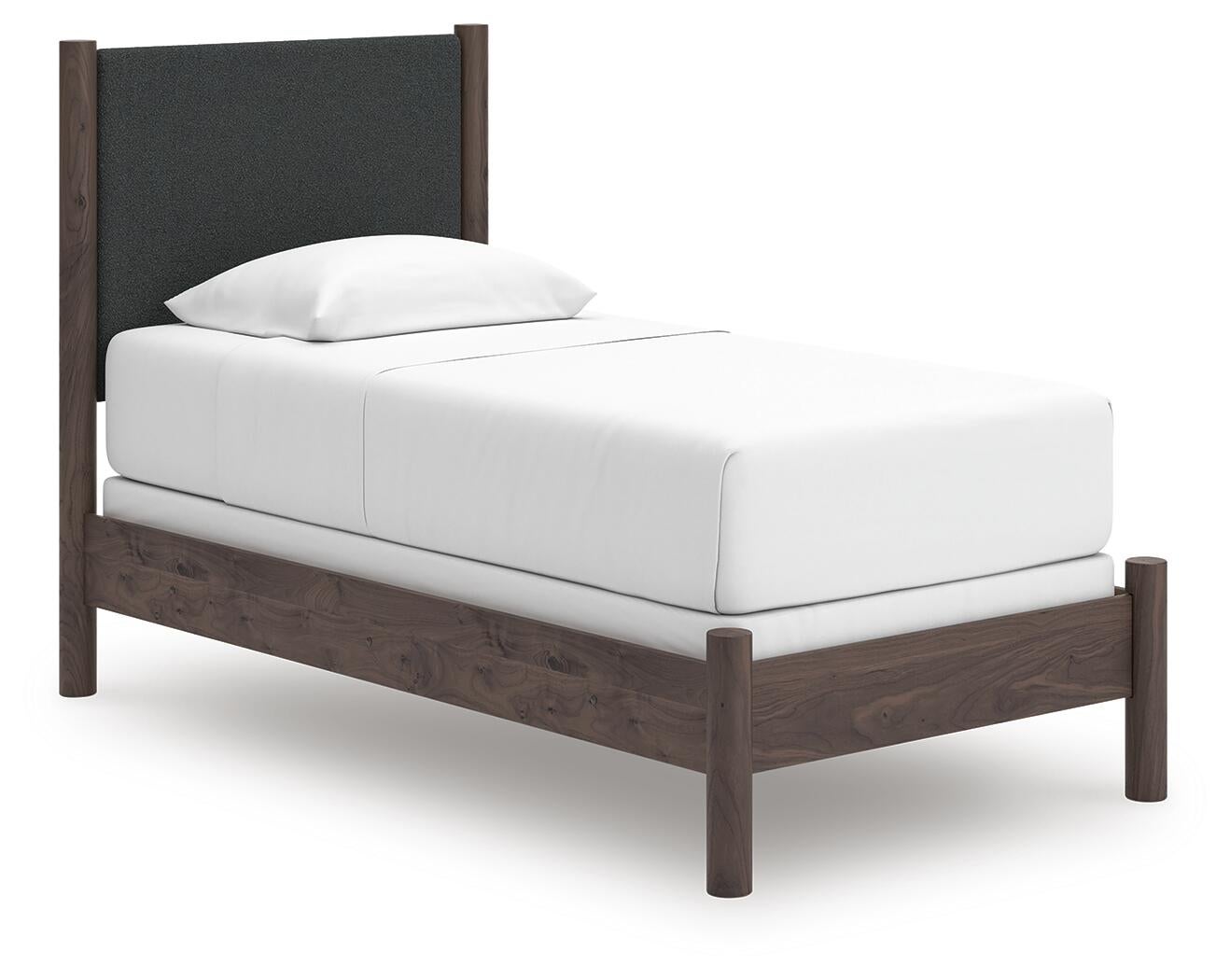 Pamytta  Upholstered Panel Bed, Dresser And Mirror