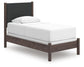 Pamytta  Upholstered Panel Bed, Dresser And Mirror