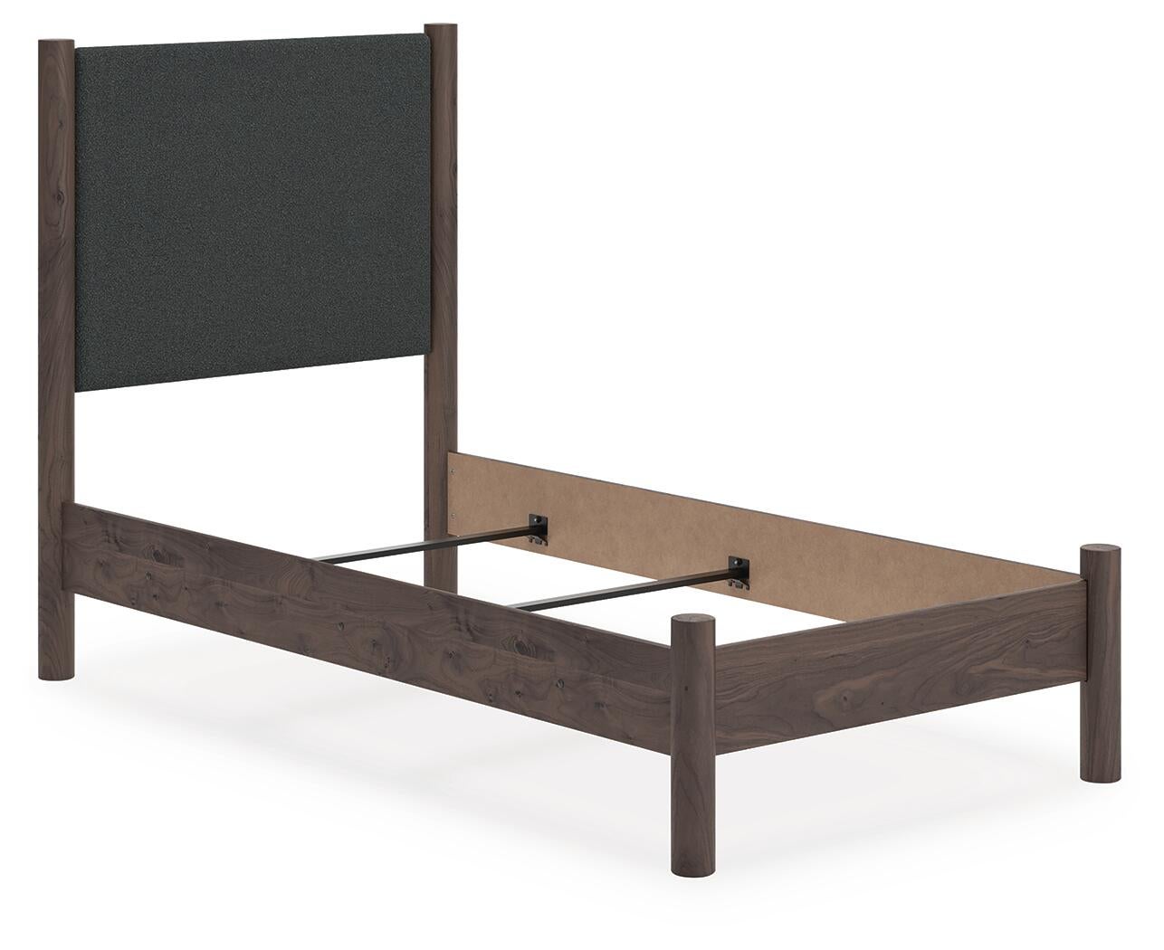Pamytta  Upholstered Panel Bed, Dresser And Mirror