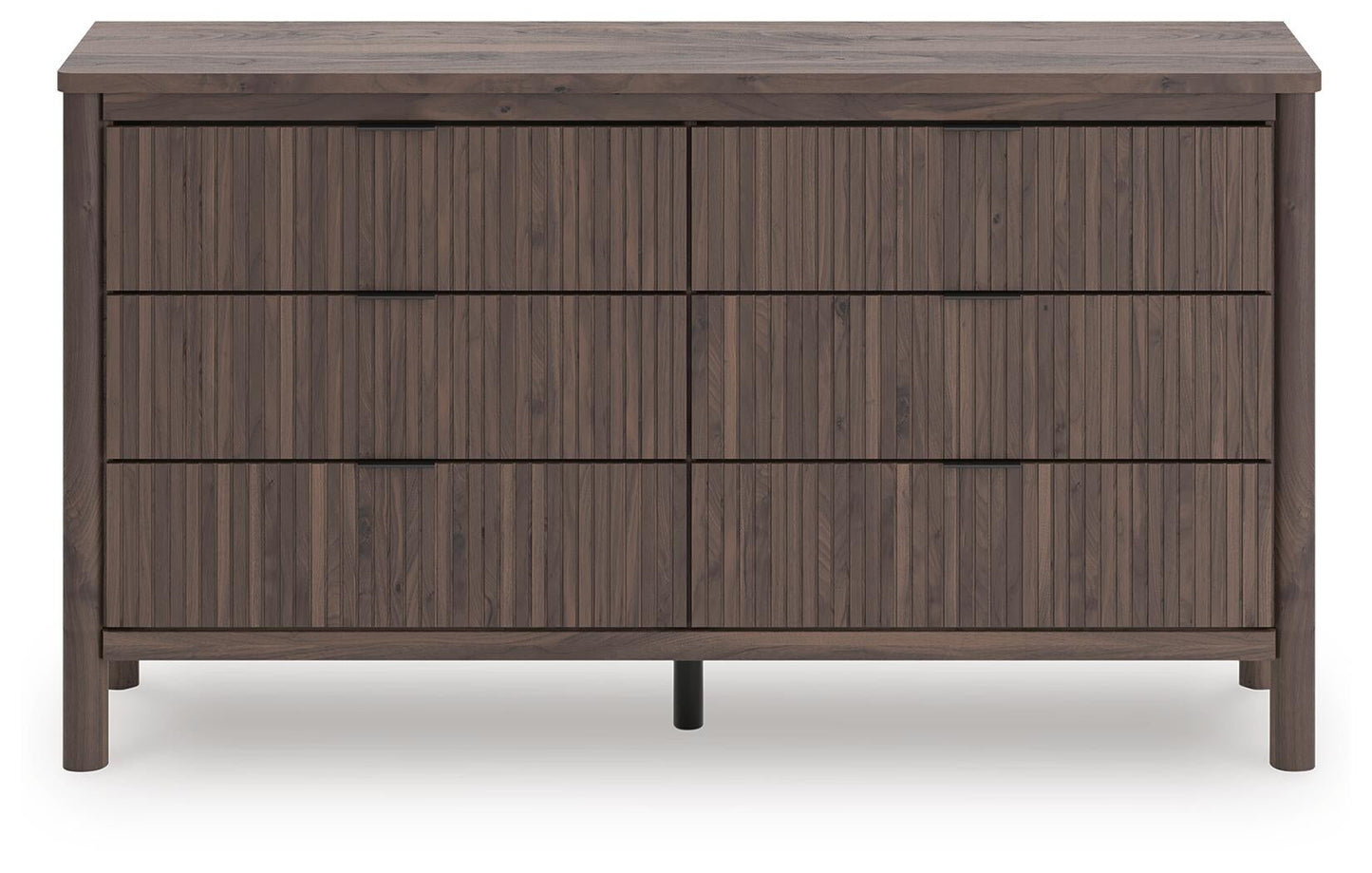 Cama de plataforma Pamytta, cómoda, espejo y mesita de noche