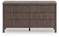 Cama de plataforma Pamytta, cómoda, espejo y mesita de noche