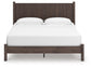 Cama de plataforma Pamytta, cómoda, espejo y mesita de noche