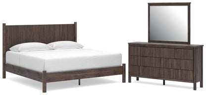 Cama con Plataforma, Tocador y Espejo Pamytta