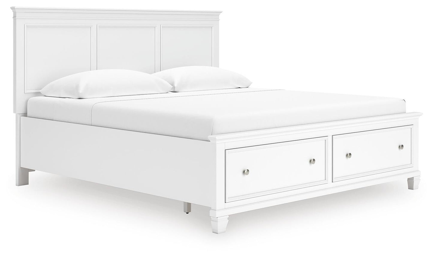 Fortman  Panel Storage Bed With Mirrored Dresser And Nightstand