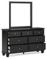 Lanolee California  Panel Storage Bed, Dresser And Mirror