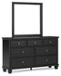 Lanolee California  Panel Storage Bed, Dresser And Mirror