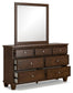 Danabrin  Panel Storage Bed, Dresser, Mirror And Nightstand