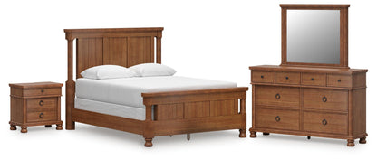 Rowlenstown  Poster Bed With Mirrored Dresser And Nightstand
