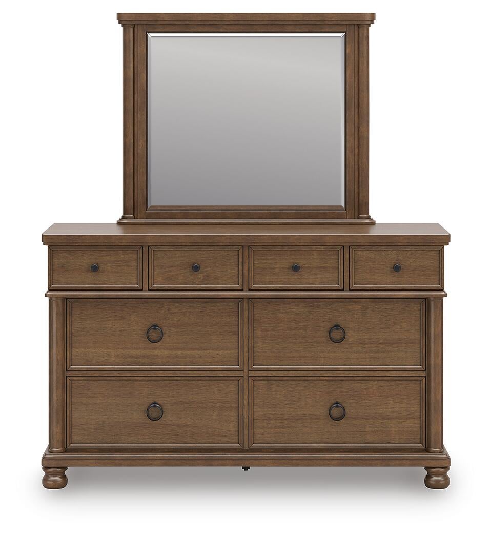 Rowlenstown California  Poster Bed With Mirrored Dresser And Nightstand