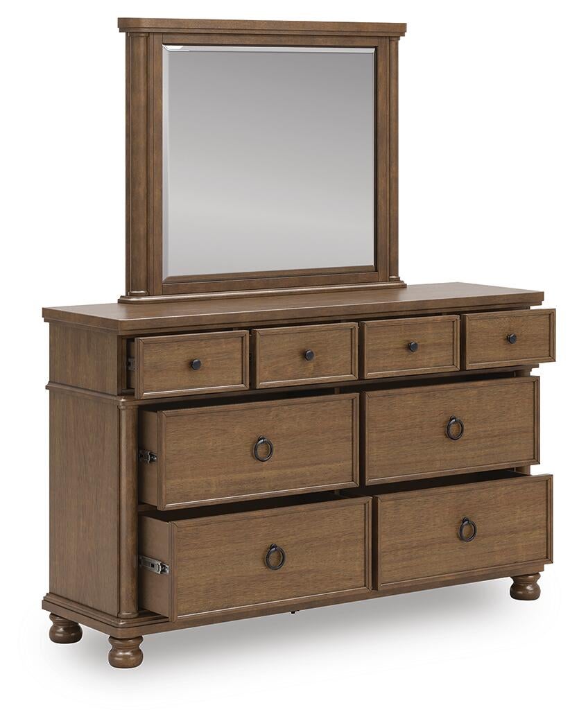 Rowlenstown California  Poster Bed With Mirrored Dresser And Nightstand