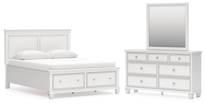 Fortman  Panel Storage Bed With Mirrored Dresser