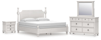 Rowlenstown  Poster Bed, Dresser, Mirror And Nightstand