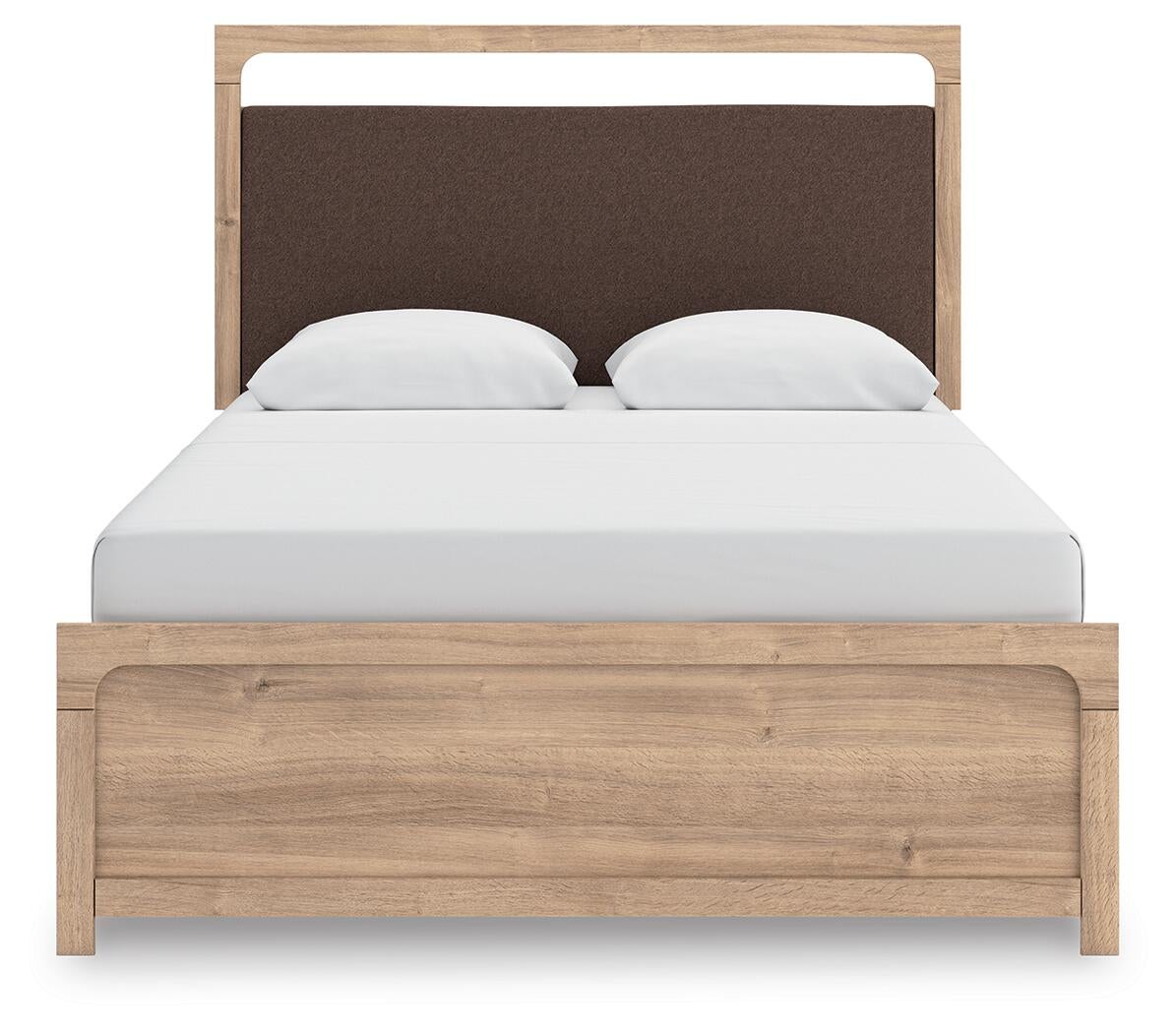 Kinlanni  Upholstered Panel Bed, Dresser, Mirror And Nightstand