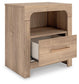 Kinlanni  Upholstered Panel Bed, Dresser, Mirror And Nightstand