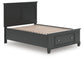 Juego de dormitorio Lanolee: cama con almacenamiento en el cabecero, cómoda, espejo y mesita de noche