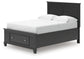 Juego de dormitorio Lanolee: cama con almacenamiento en el cabecero, cómoda, espejo y mesita de noche