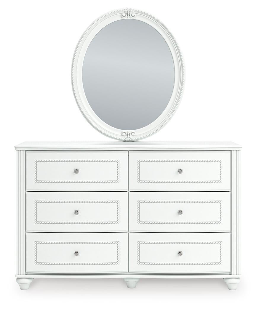 Kozlani  Upholstered Panel Storage Bed, Dresser And Mirror