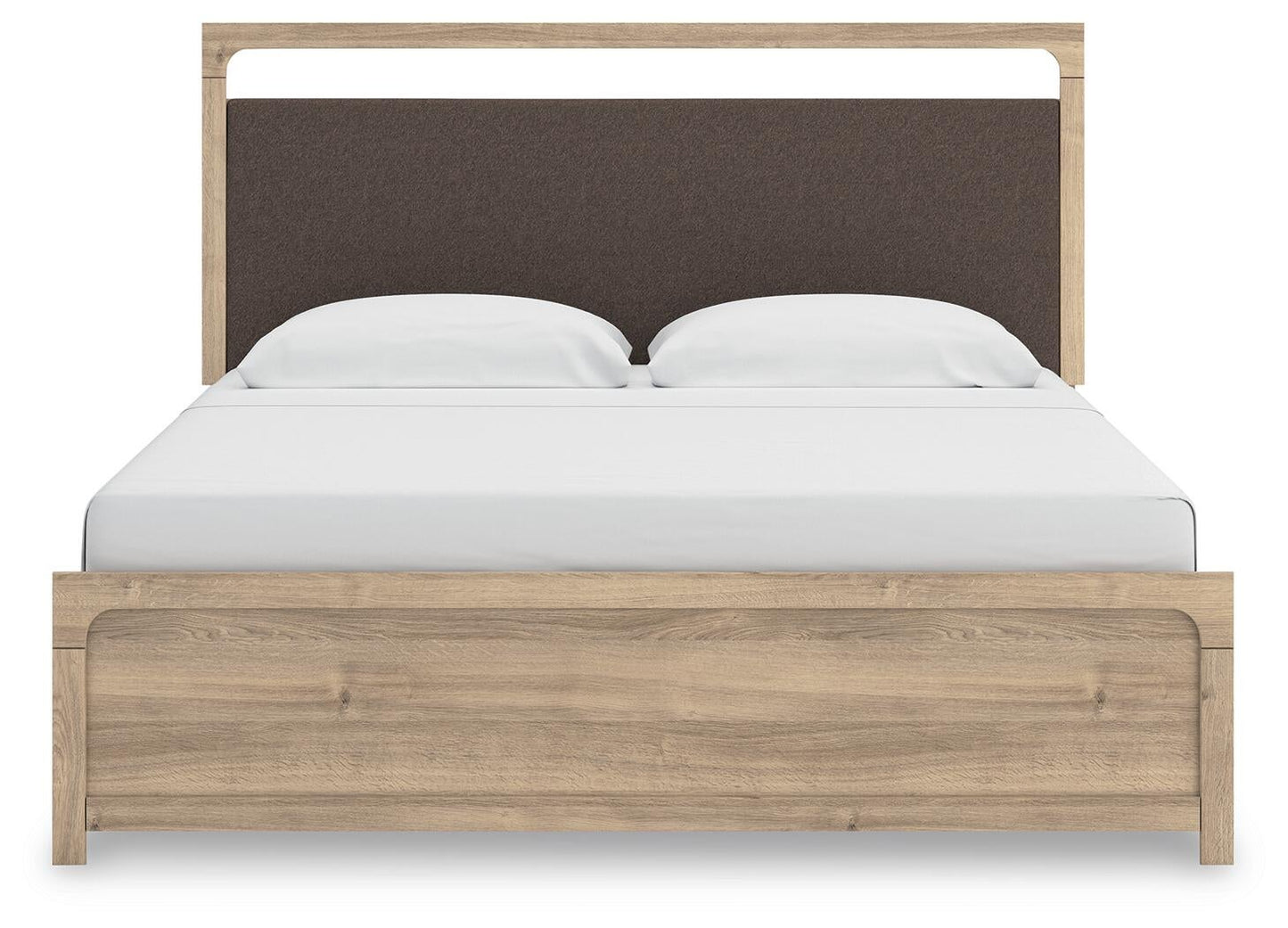 Cama tapizada Kinlanni, tocador y espejo