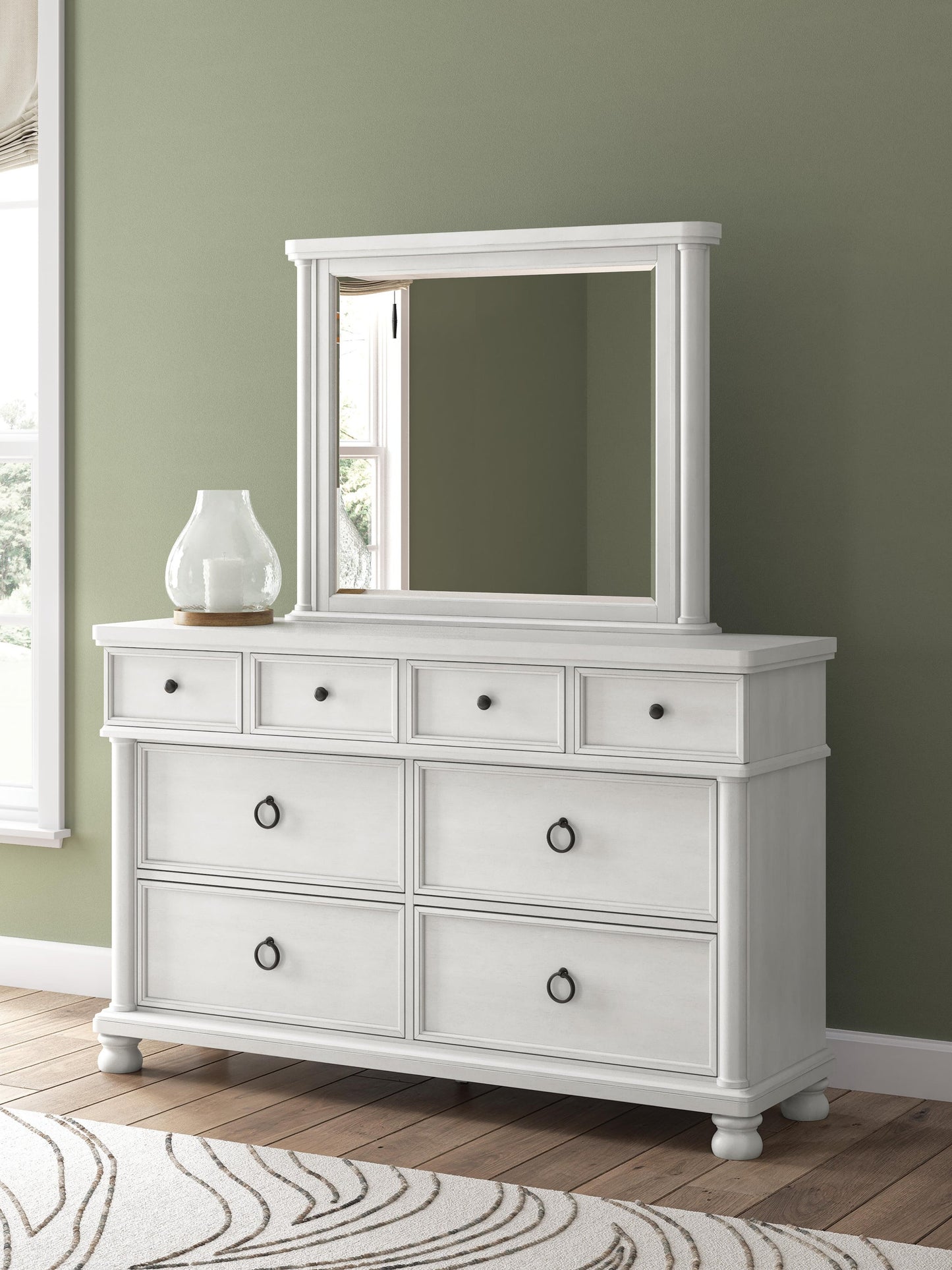 Rowlenstown California  Poster Bed, Dresser, Mirror And Nightstand