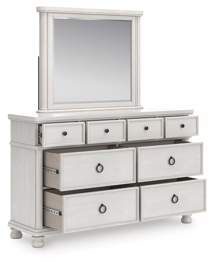 Rowlenstown  Poster Bed, Dresser And Mirror