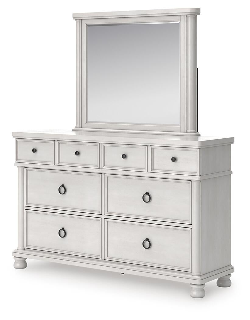 Rowlenstown  Poster Bed, Dresser And Mirror