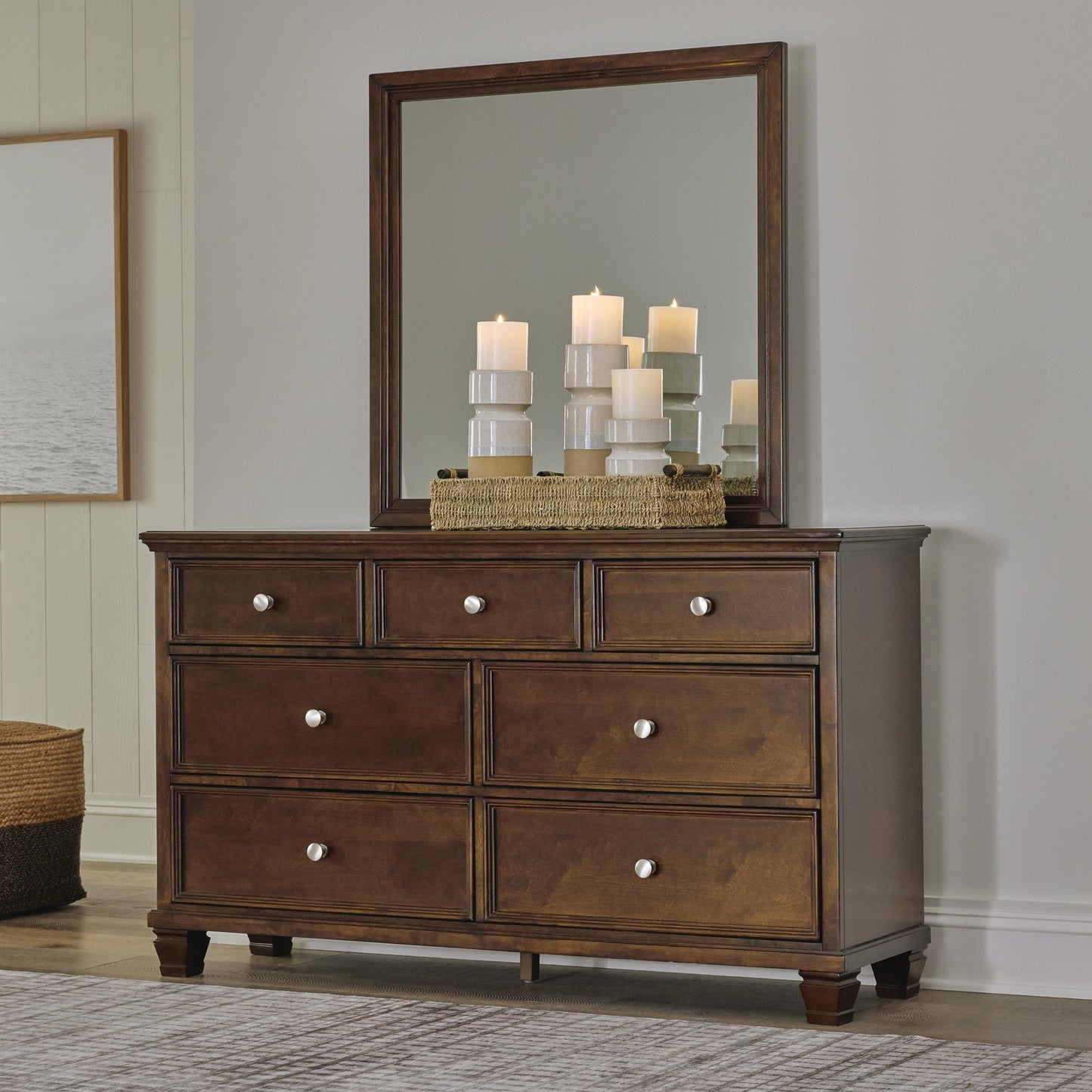 Danabrin  Panel Storage Bed, Dresser, Mirror And Nightstand