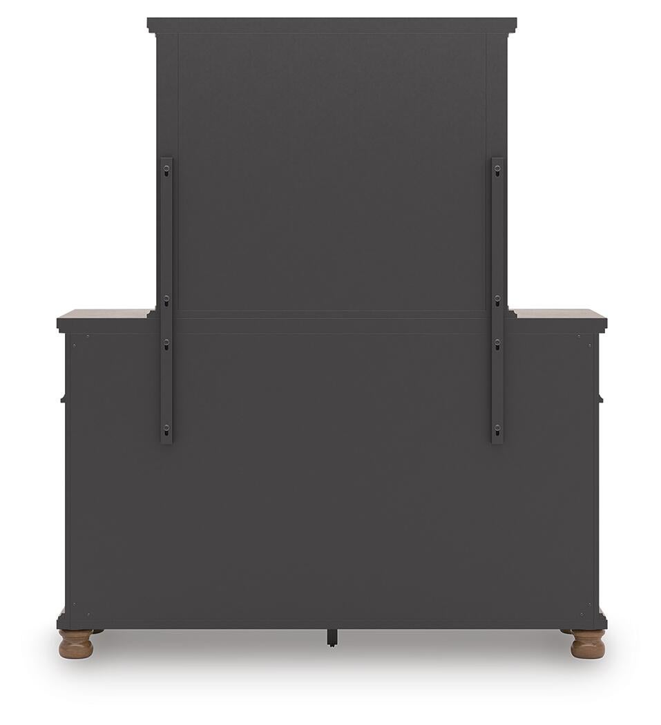 Rowlenstown  Poster Bed With Mirrored Dresser