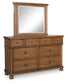 Rowlenstown  Poster Bed With Mirrored Dresser