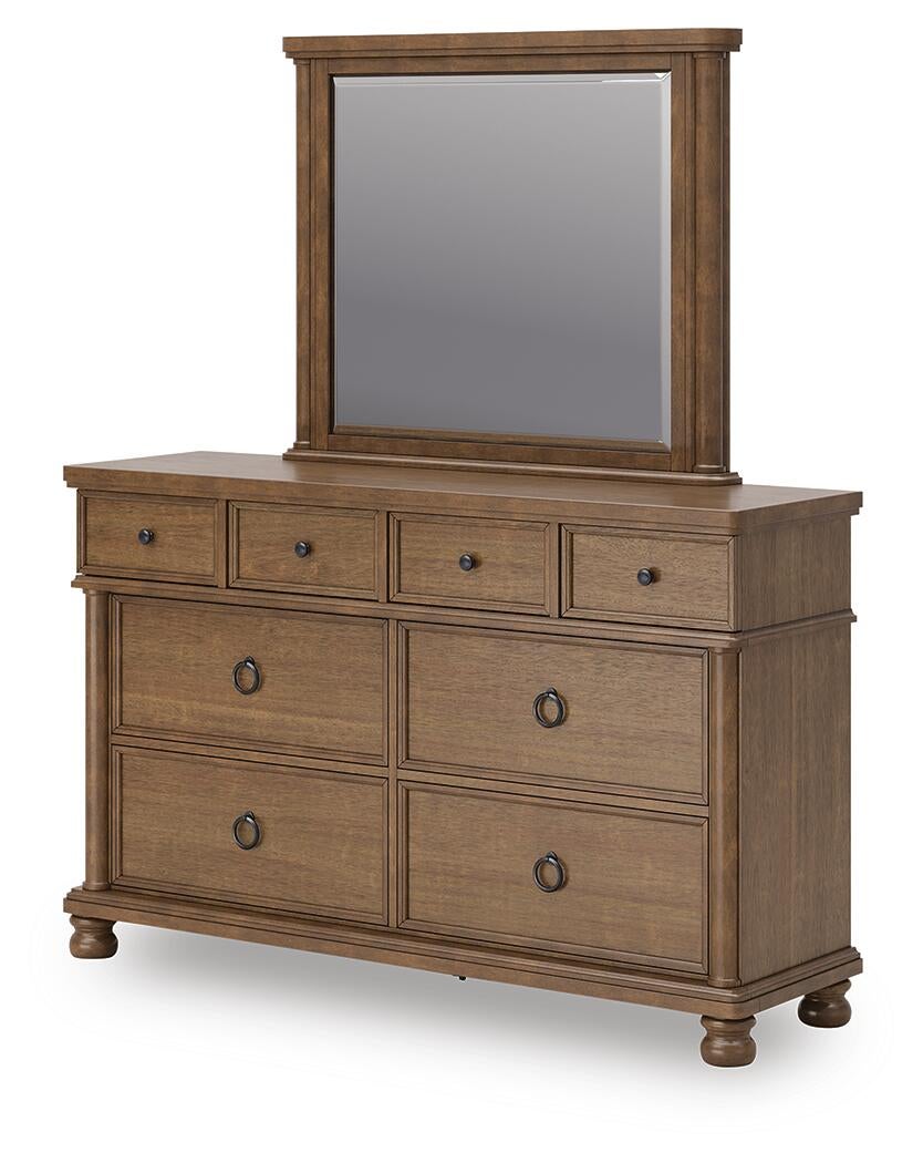 Rowlenstown  Poster Bed With Mirrored Dresser