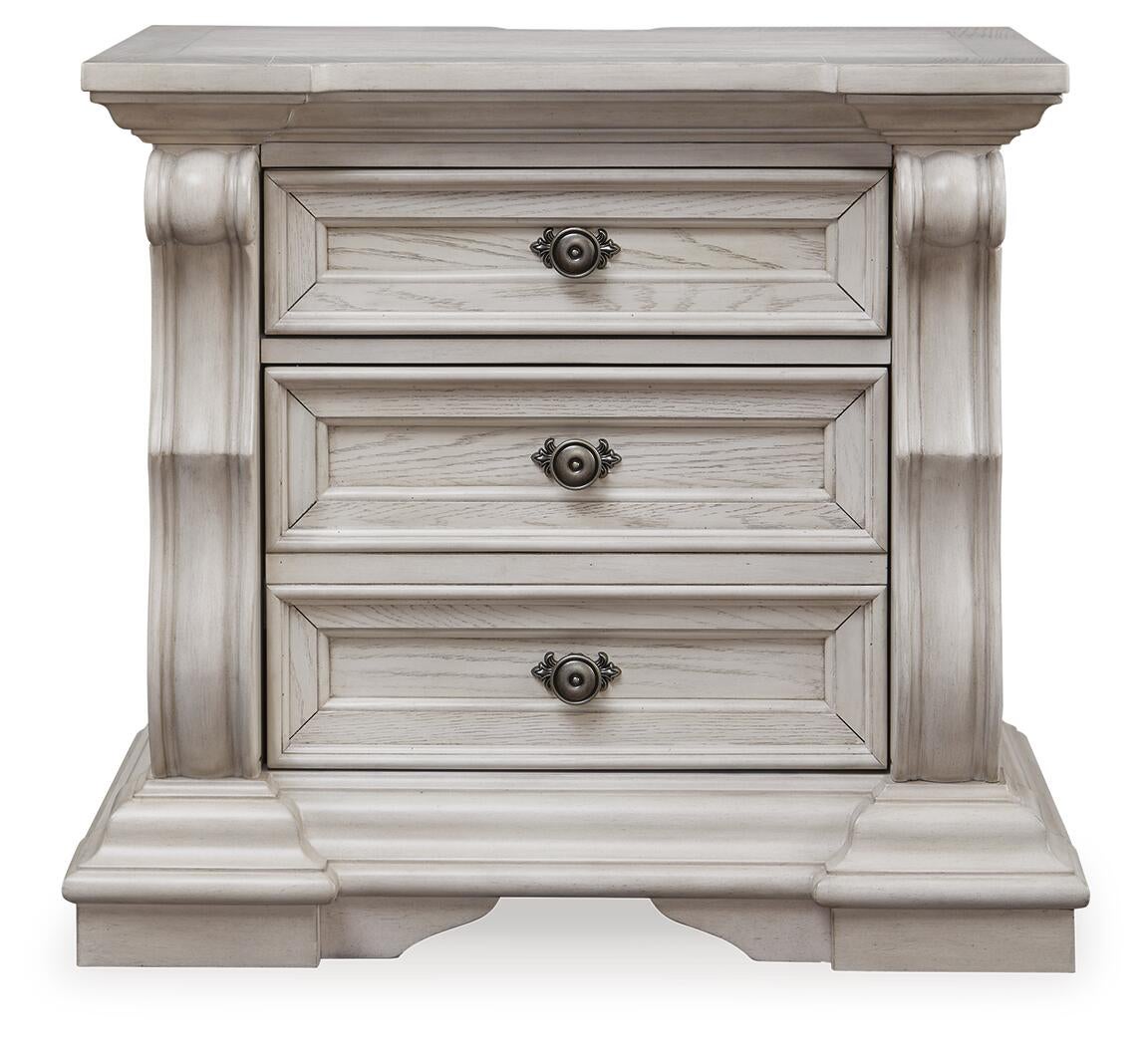 Bruchandi California  Upholstered Panel Bed With Mirrored Dresser And Nightstand