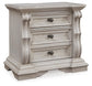 Bruchandi California  Upholstered Panel Bed With Mirrored Dresser And Nightstand