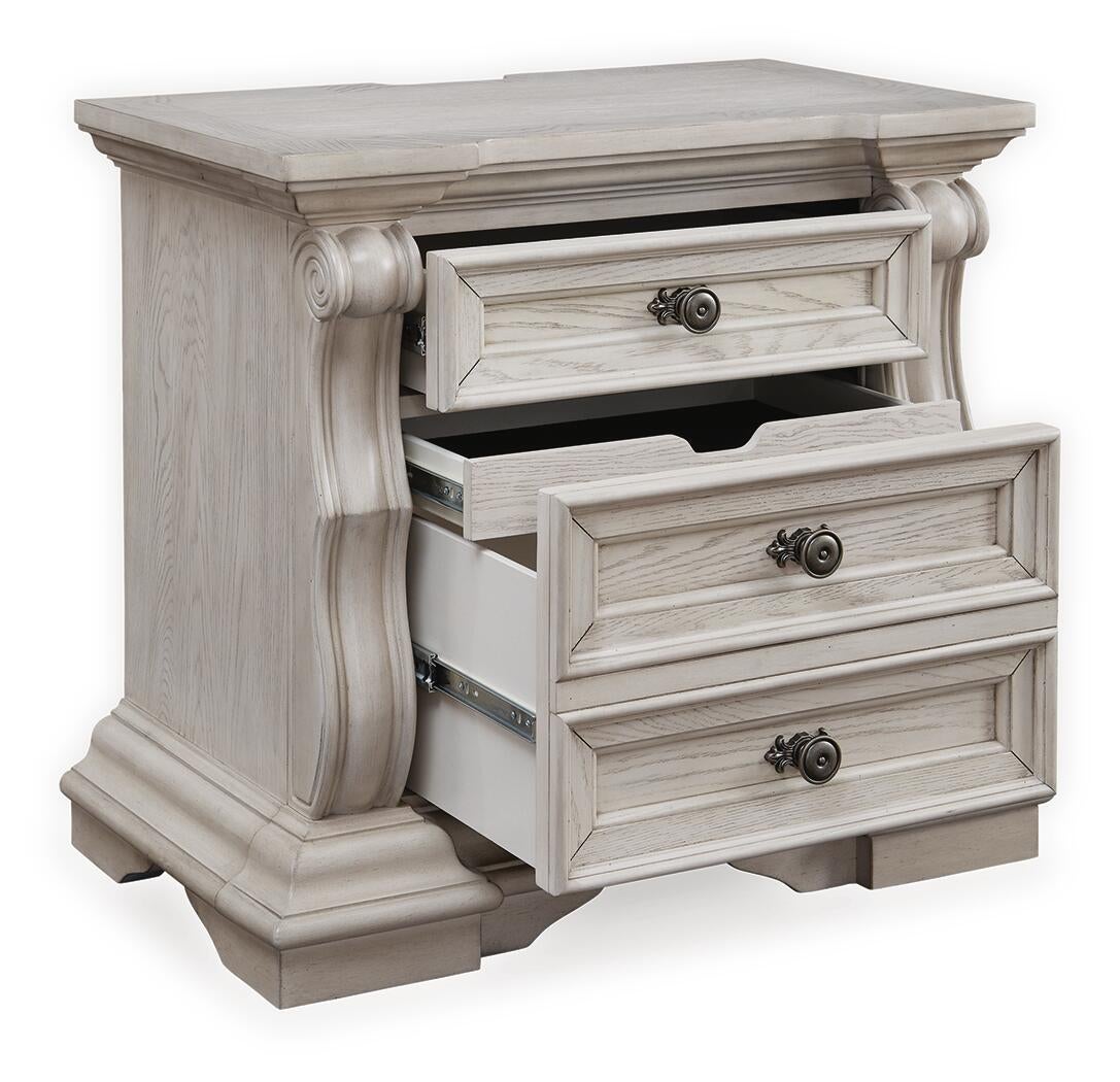 Bruchandi California  Upholstered Panel Bed With Mirrored Dresser And Nightstand