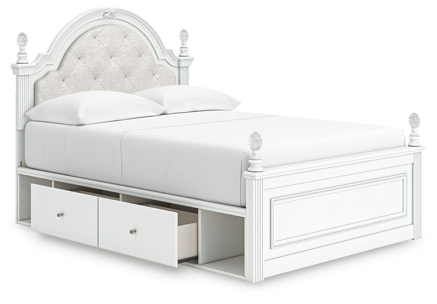 Kozlani  Upholstered Panel Storage Bed, Dresser And Mirror