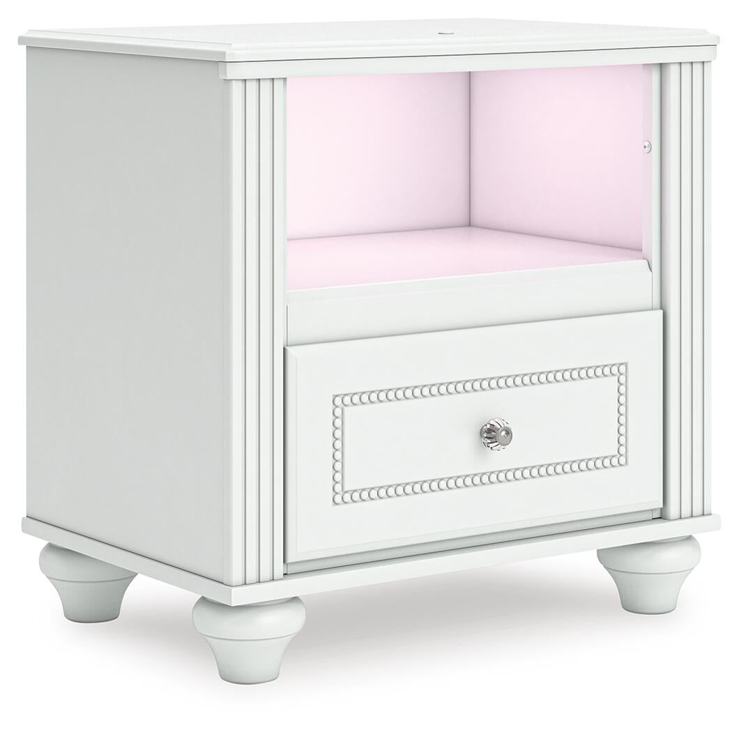 Kozlani  Upholstered Panel Bed, Dresser, Mirror And Nightstand