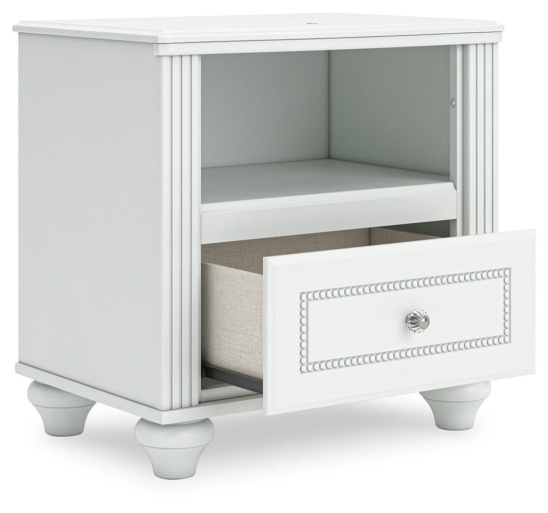 Kozlani  Upholstered Panel Bed, Dresser, Mirror And Nightstand