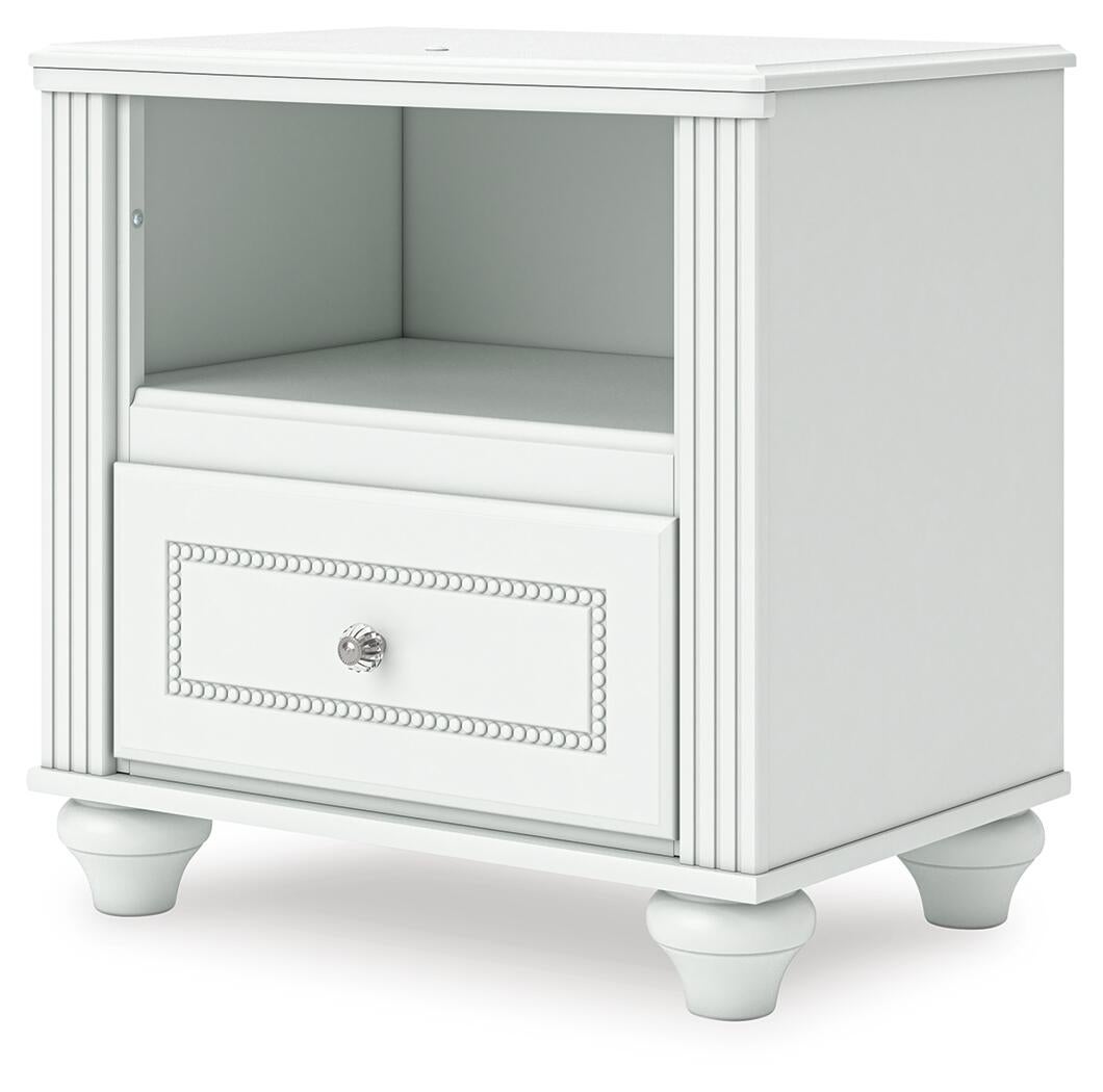Kozlani  Upholstered Panel Bed, Dresser, Mirror And Nightstand